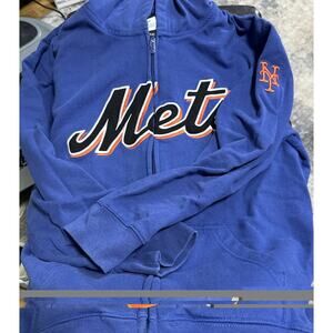 Mets Nike Hoodie Full Zip Boy’s L 16/18 Blue Full Zip Embroidered With Pockets